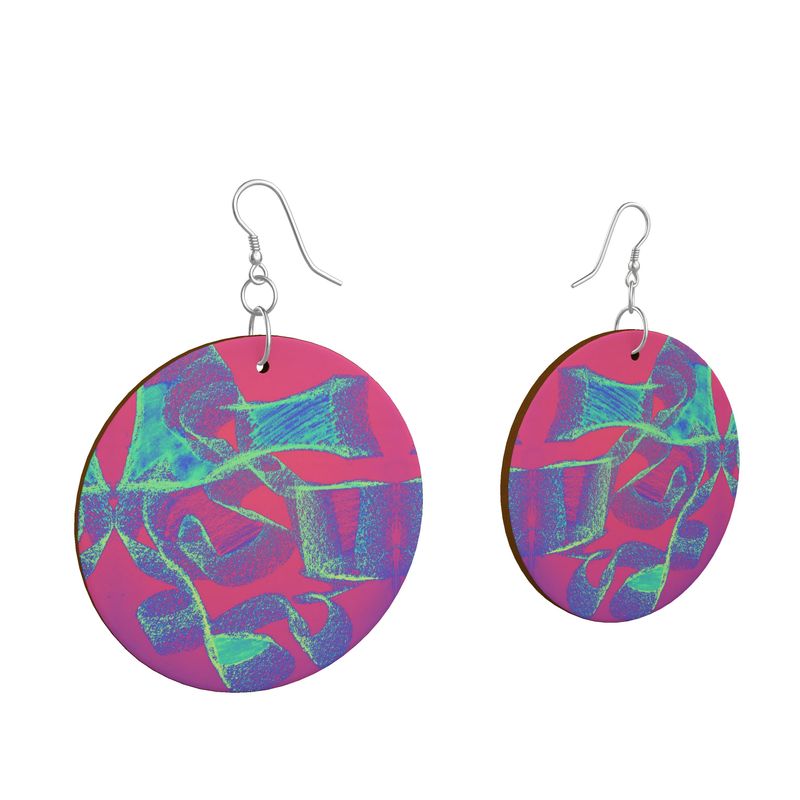 Wooden Earrings Organic Shapes